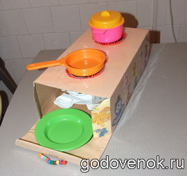 Самодельная игрушечная кухонная плита